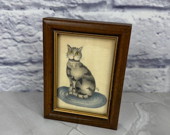 Framed Cat Folk Art Theorems Artwork by Faith Segall