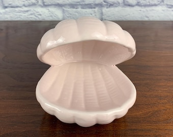Vintage Pink Ceramic Shell Trinket or Soap Dish
