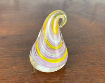 Ron Hinkle Kiss Teardrop Blown Art Glass Paperweight