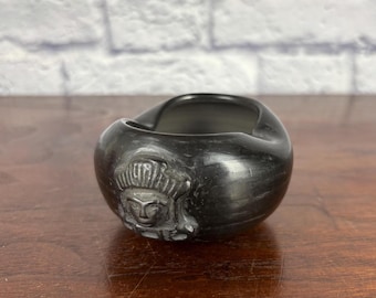 Vintage Barro Negro Lama Pottery Ashtray Dish Made in Oaxaca Mexico