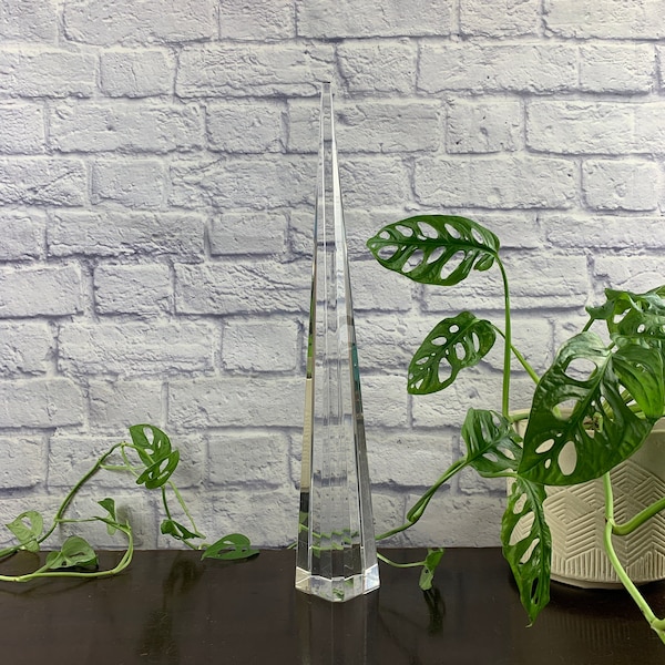 Herb Ritts Astrolite Lucite Obelisk Sculptuur 19 Inch Mid Century Modern Luxury Home Decor