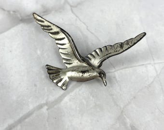 Beau Sterling Silver Seagull Brooch Vintage