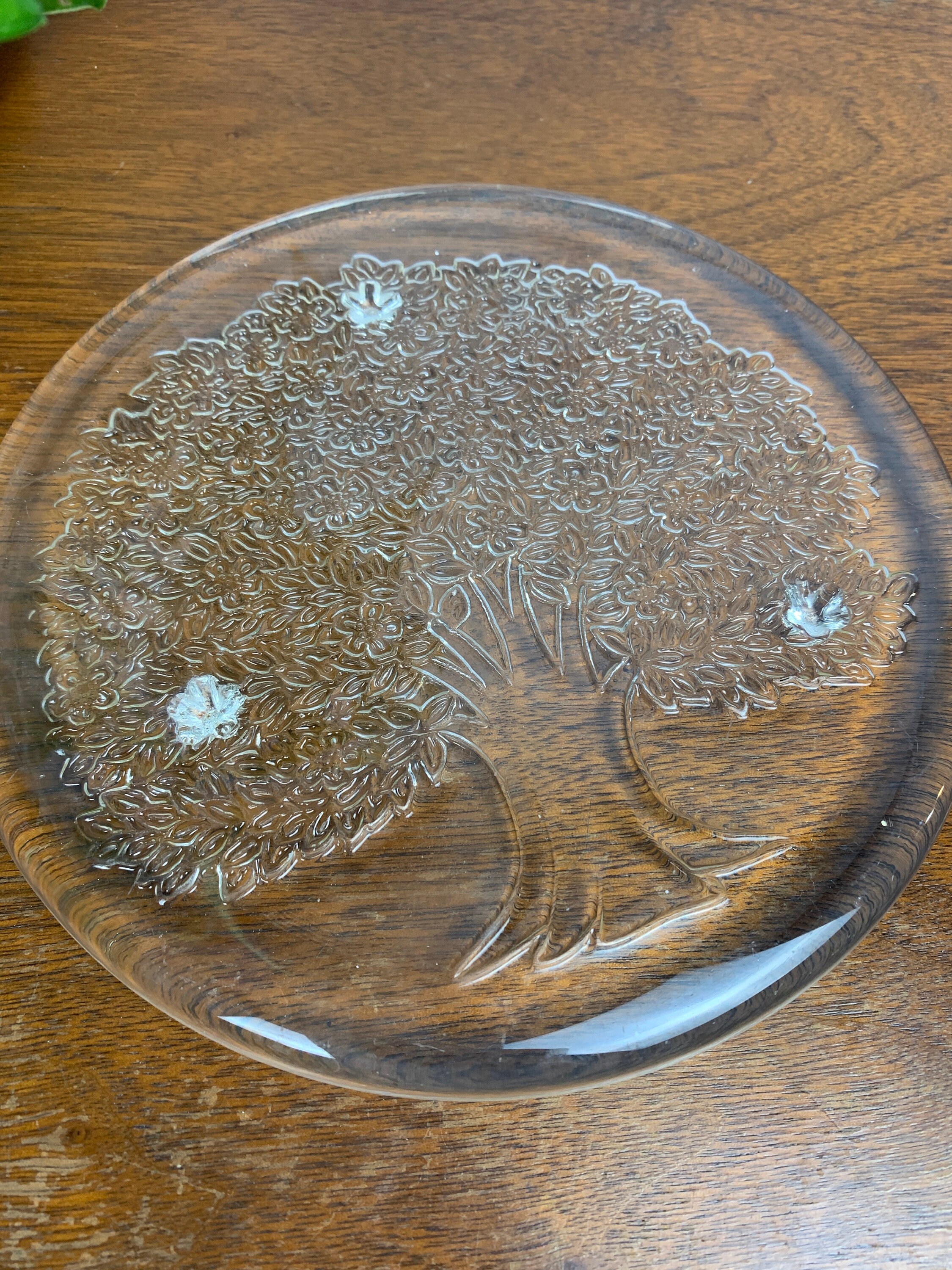 Byron Hirota Japan Glass Tree of Life Trivet Mid Century Kitchen Decor