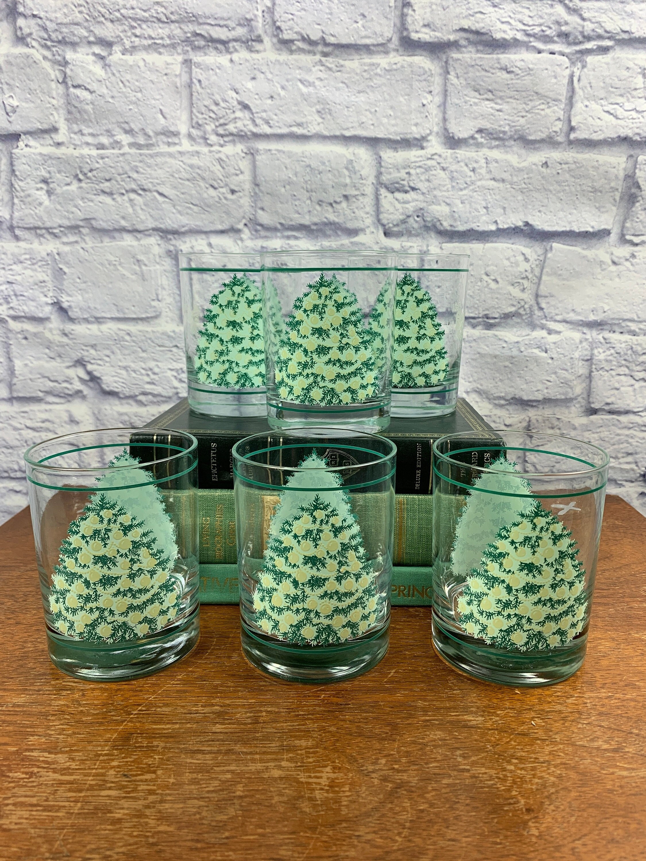 Color Changing Christmas Tree Glasses Set of 6 by Houze for Christmas