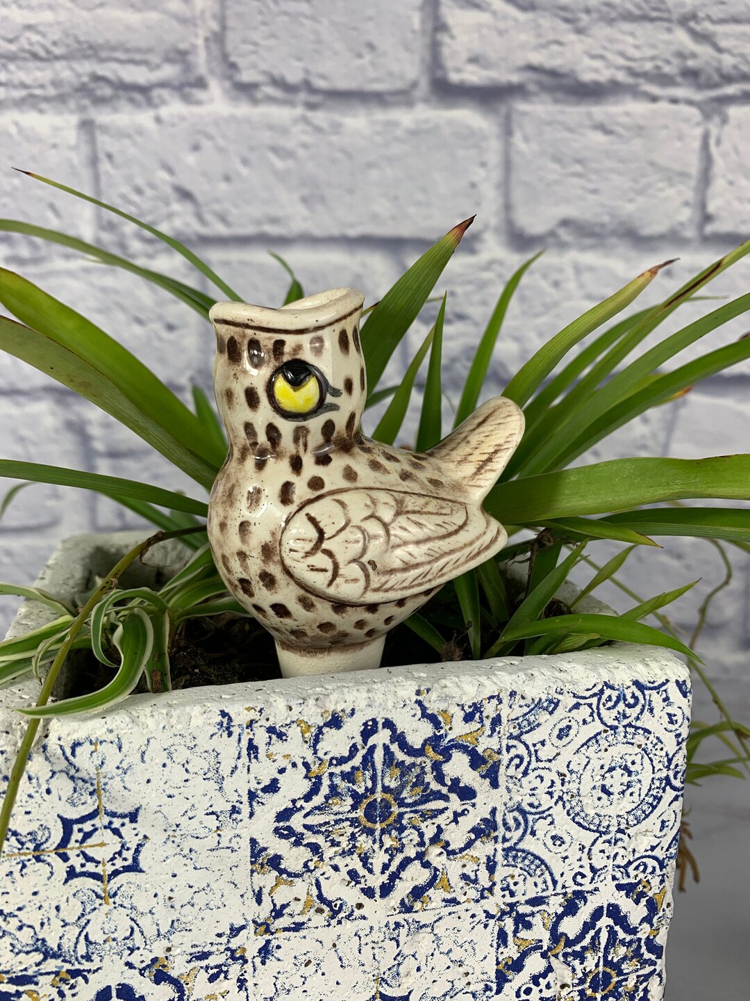 Ceramic Open Mouth Bird Plant Watering Spike 1970s Vintage Etsy