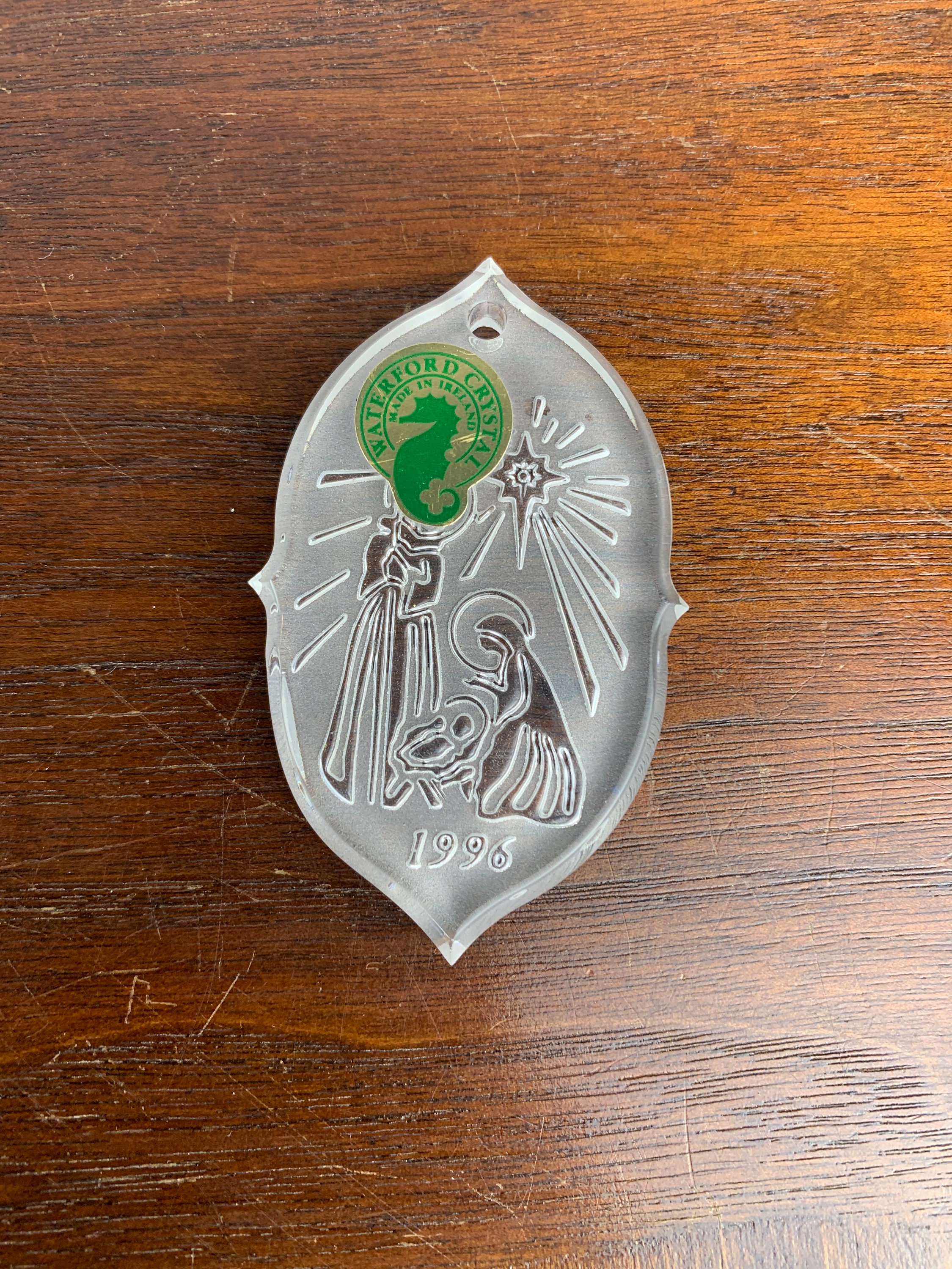 Vintage Waterford Crystal 1996 Holy Family Collectible Ornament with Nativity Scene
