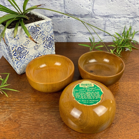 Set of Three Oregon Myrtlewood Bowls Polished Wood Snack Bowl Etsy