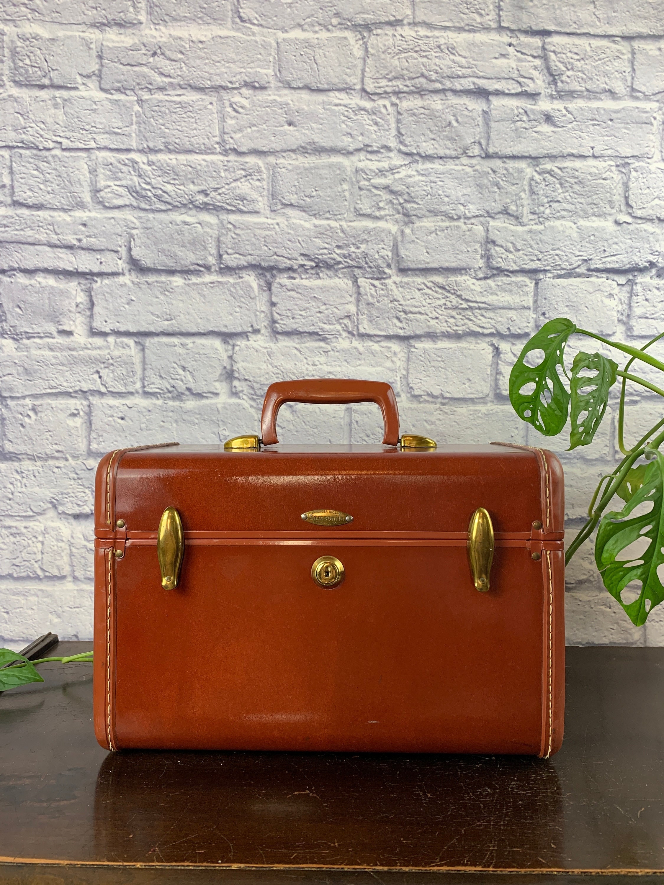 Samsonite Streamlite Train Case Colorado Brown with Mirror Inside