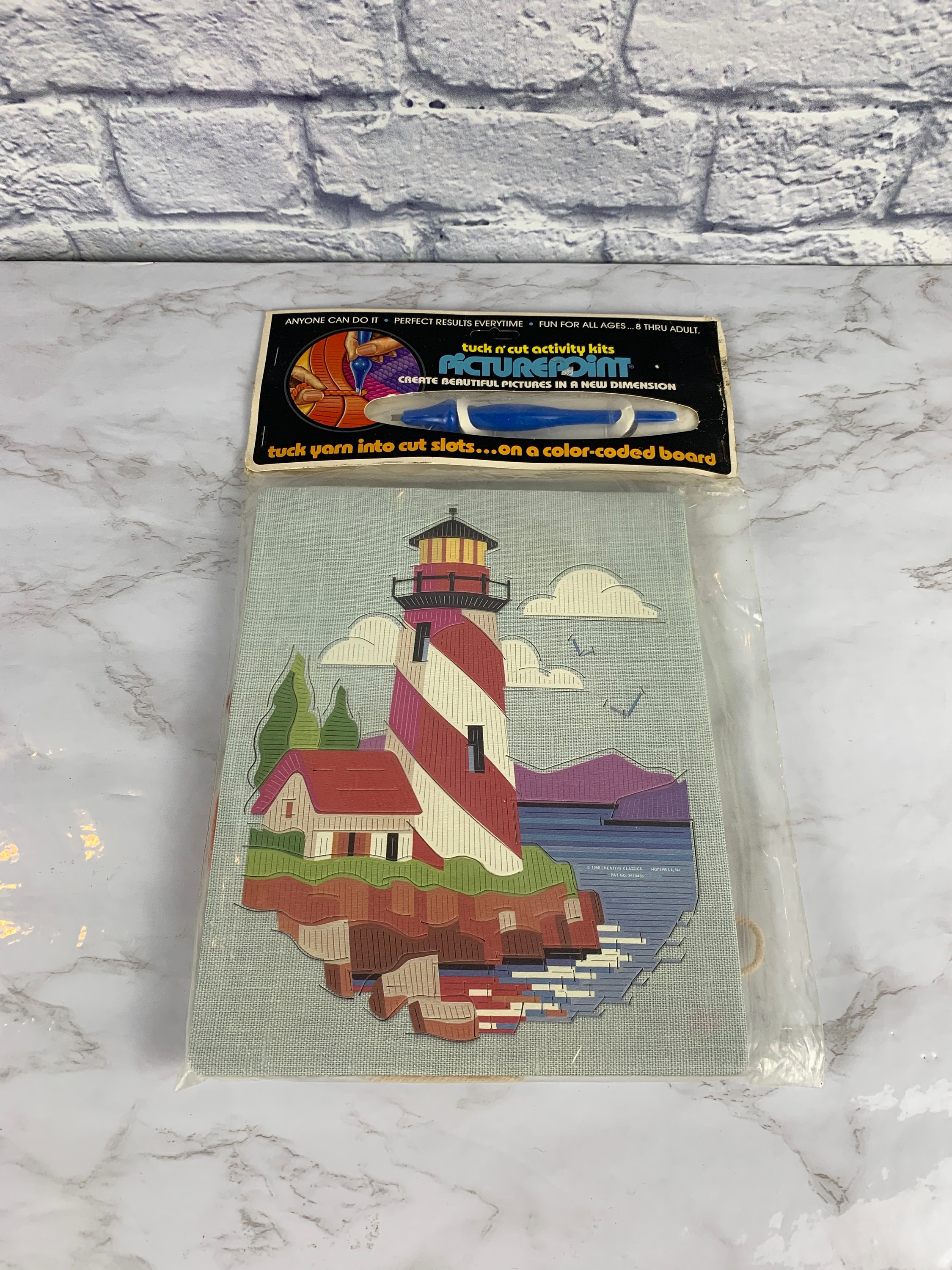 Lighthouse Latch Hook Rug Kits for Adults Blank Canvas 