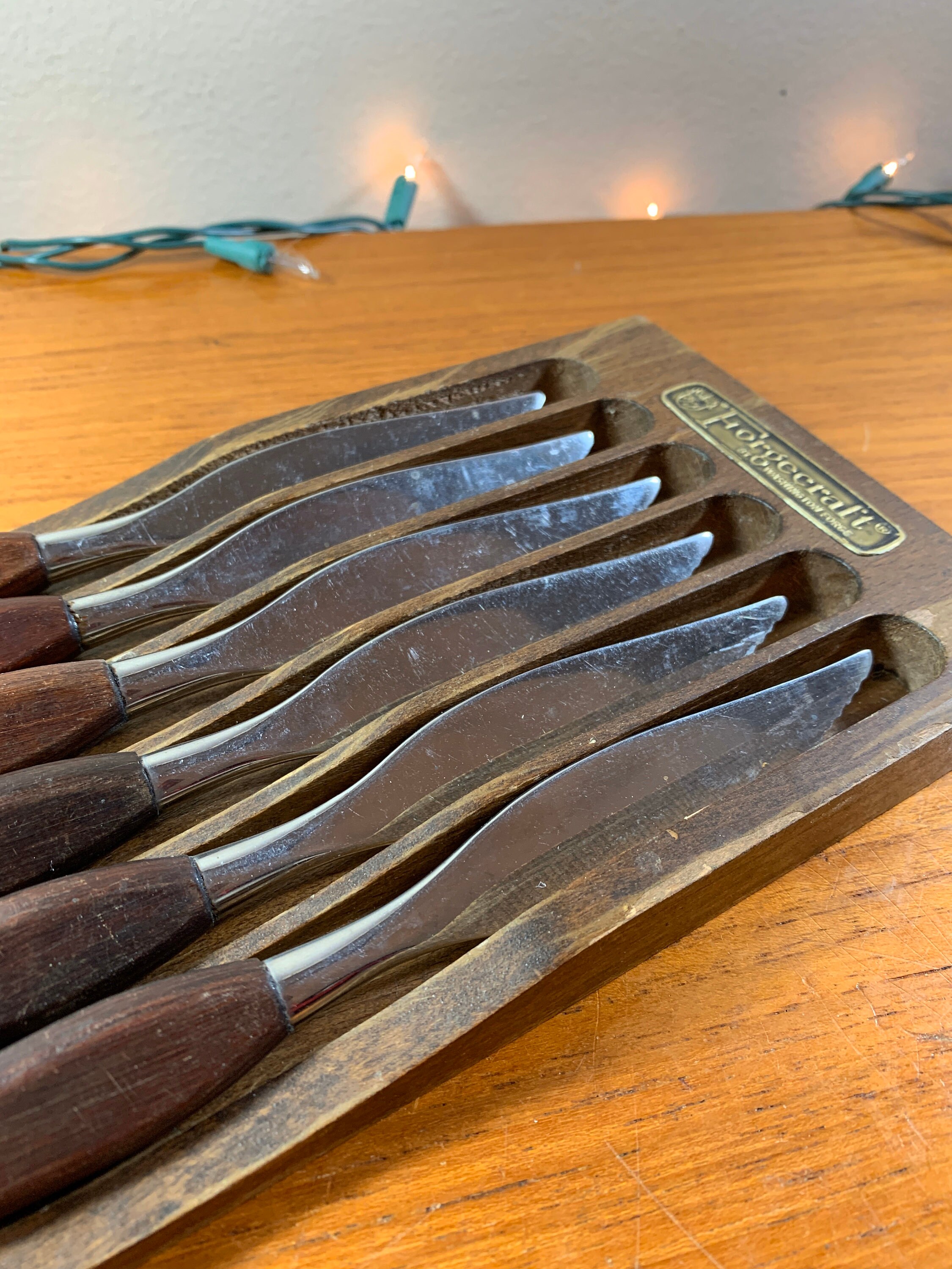 Steak Knife Set of 6 by Washington in Wooden Box