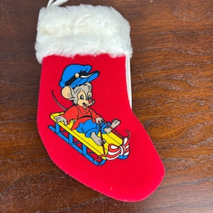 Media navideña americana Fivel en un trineo Media navideña Sears de los años 80 en su bolsa original