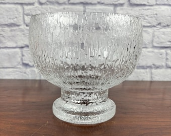 Vintage Iittala Kekkerit Large Footed Glass Bowl Designed by Timo Sarpaneva