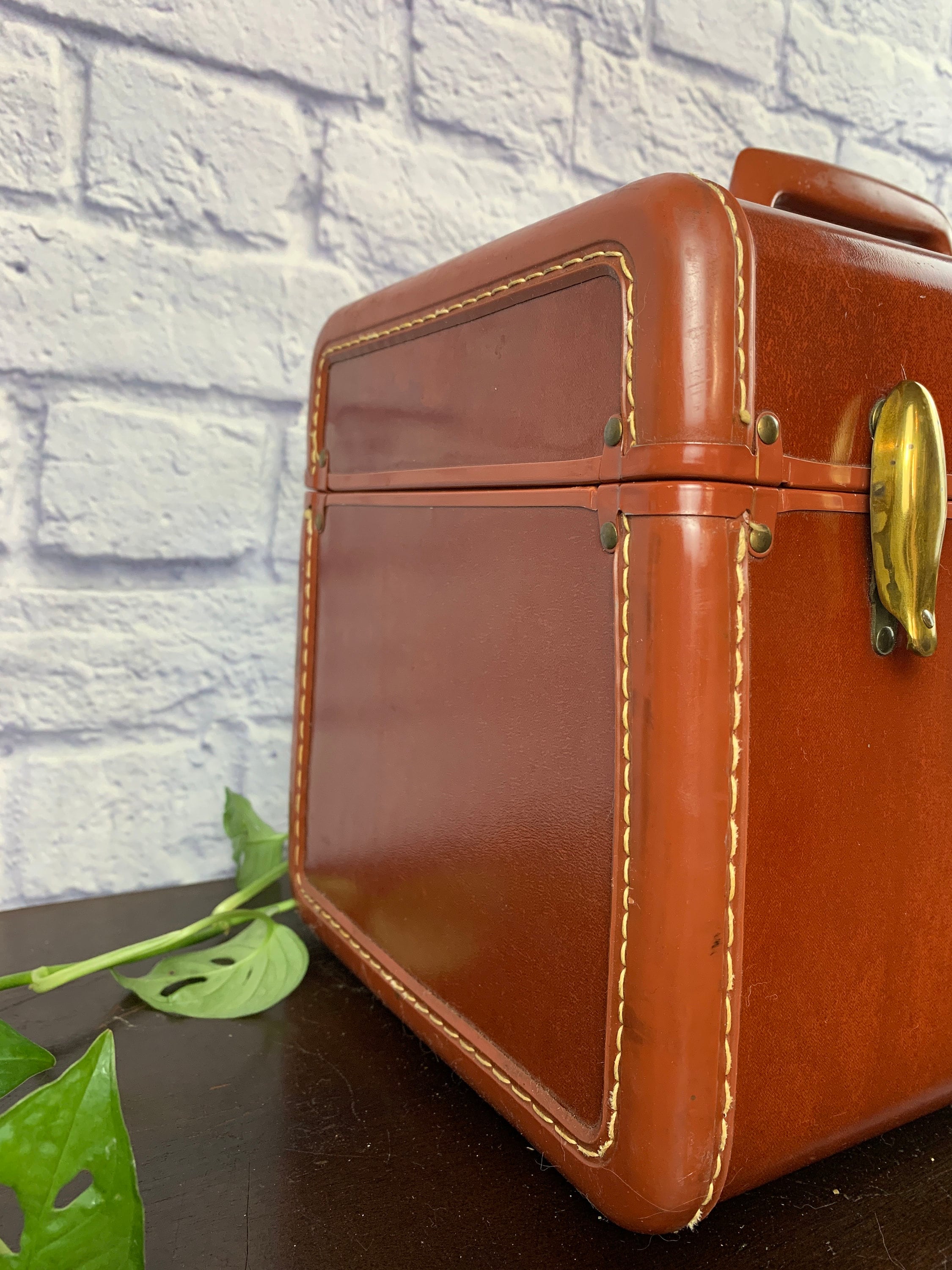 Samsonite Streamlite Train Case Colorado Brown with Mirror Inside