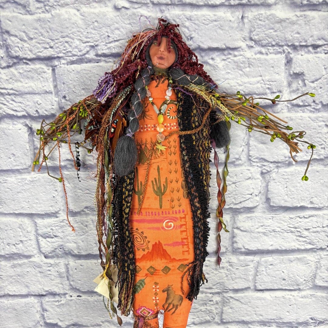 Ellama the Medicine Woman Handmade Folk Art Doll by Gretchen Lima 2005 ...