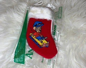 An American Tail Stocking Fivel on a Sled 1980s Sears Christmas Stocking in Original Bag
