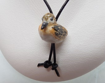 Ceramic Sanderling Bead Porcelain Sanderling Necklace Ceramic Sandpiper Necklace