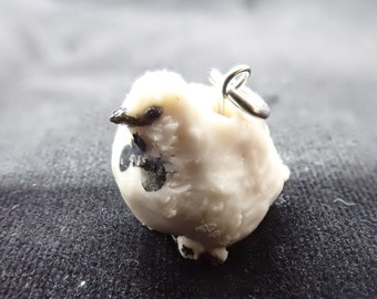 Ceramic Winter Ptarmigan Pendant Top Ceramic Winter Ptarmigan Netsuke Ceramic Winter Ptarmigan Necklace