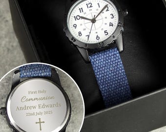 Children's Personalised Watch - Personalised Watch for Baptism, Christening, 1st Holy Communion Boy
