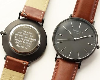 Men's Personalized Engraved Watch | Personalised Watch for Him, Groomsmen Gift, Best Man Gift, Father's Day Gift, Anniversary Gift for Him