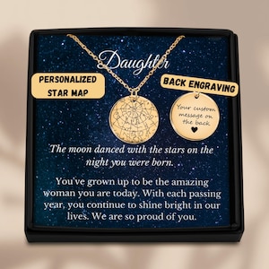 Collier carte des étoiles personnalisé pour fille, collier fille personnalisé, cadeau pour fille, collier ciel nocturne