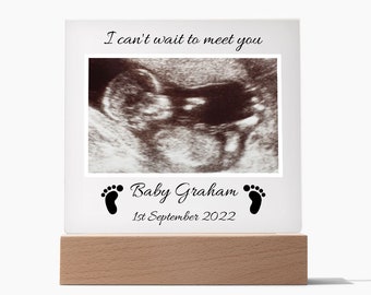 Personalized New Baby Gifts, Grandparent Gifts, Ultrasound Picture Display, Pregnancy Announcement Keepsake, Acrylic Plaque