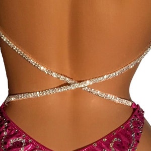 Figure Suit Connector Straps - Crystal Rhinestone Bikini Connector - NPC IFBB WBFF Figure Competition