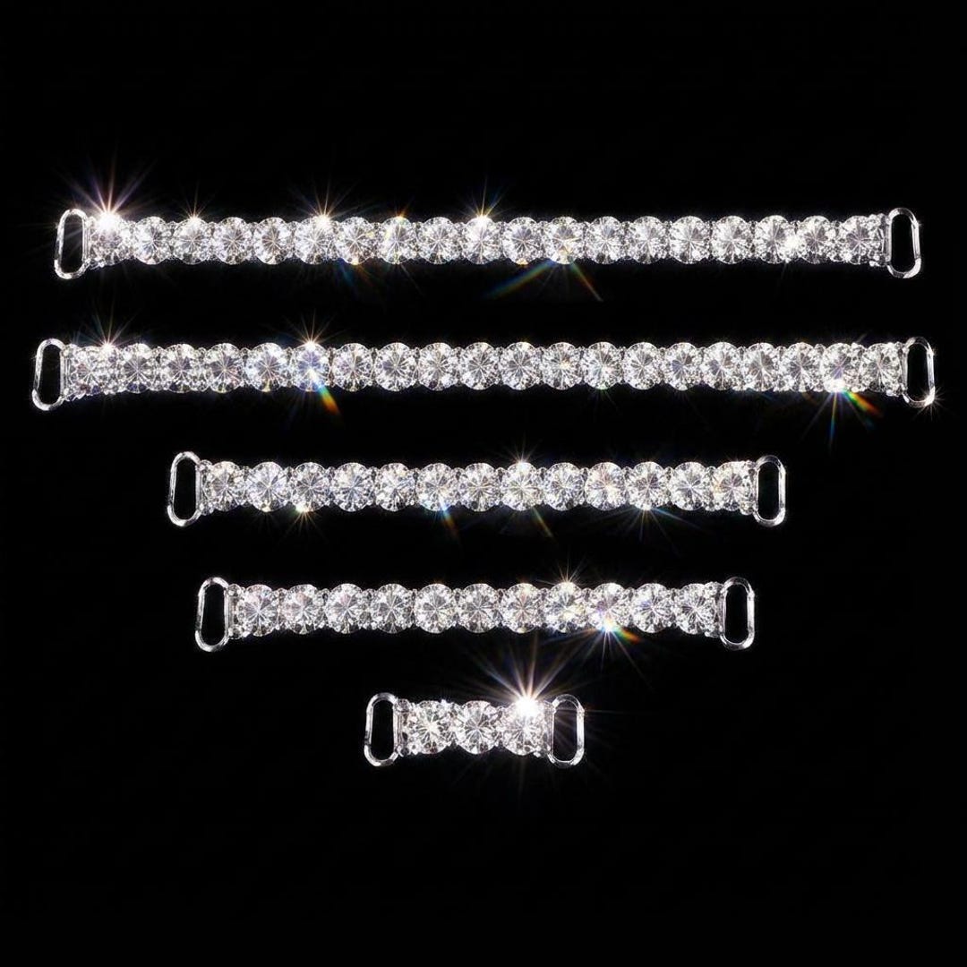 AAA Crystal Rhinestone Bikini Connector 5 Pc Set Reinforced Back W ...