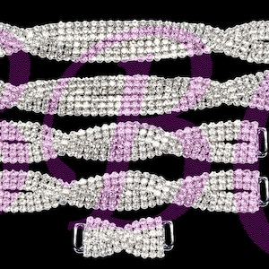Crystal Rhinestone Bikini Connector 5 Pc Set NPC IFBB Competition Bikini