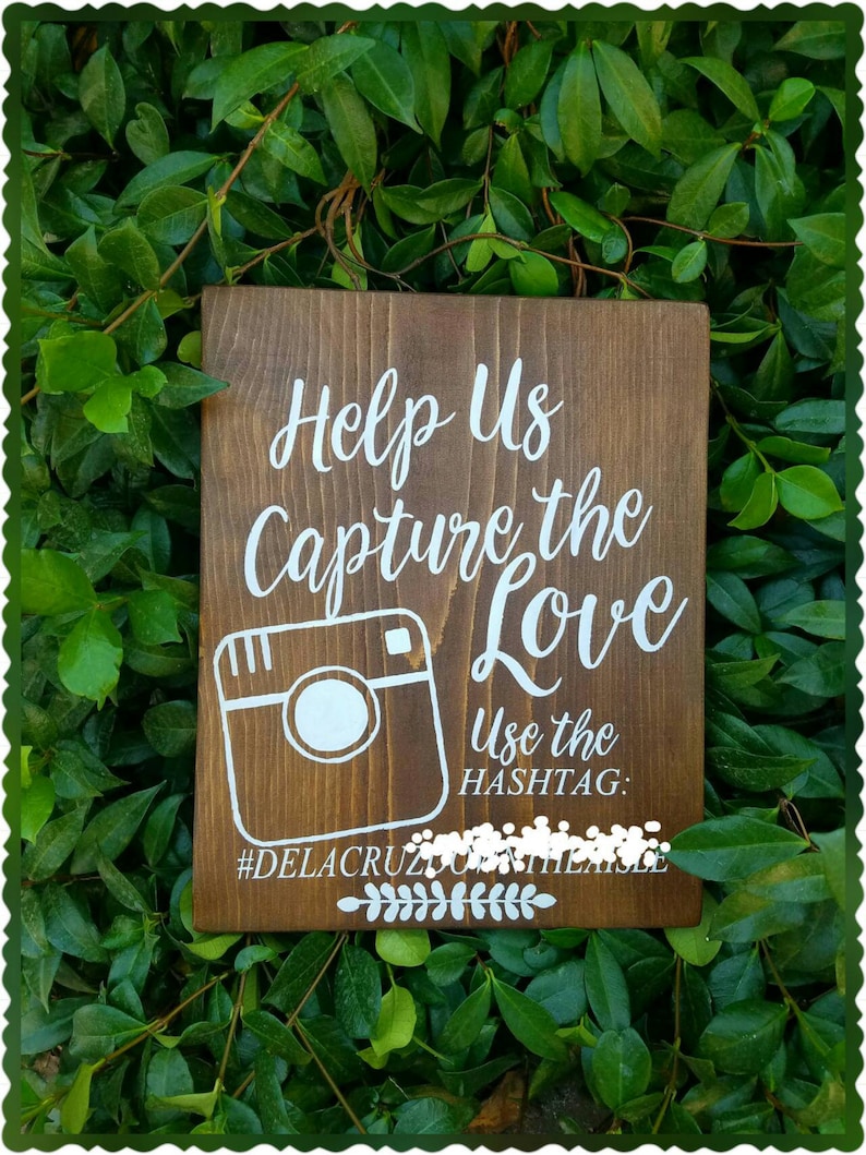 hashtag wood wedding sign instagram hashtag sign wood etsy