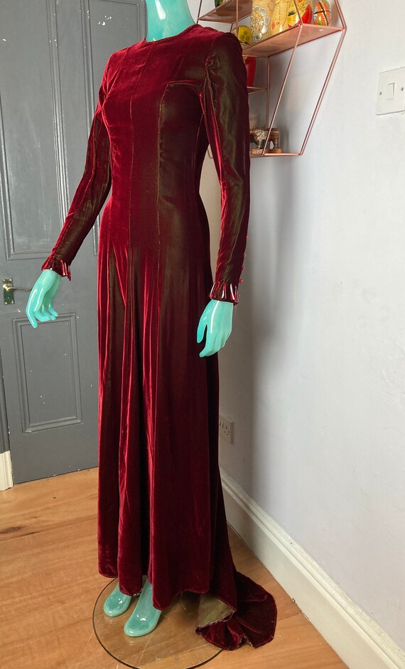1970s, 1930s style Velvet gown uk6-8