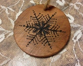 Essential Oil Diffuser Ornament, Essential Oil Ornament, Snowflake Wood Diffuser Ornament, Wooden Snowflake Ornament, Rustic Christmas