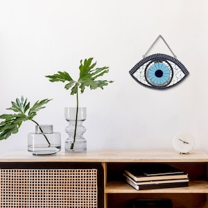 Evil Eye Mosaic Wall Art, Modern Evil Eye Wall Hanging, Evil Eye Wall Art, Blue Evil Eye Home Décor, Evil Eye Room Décor, Housewarming Gifts