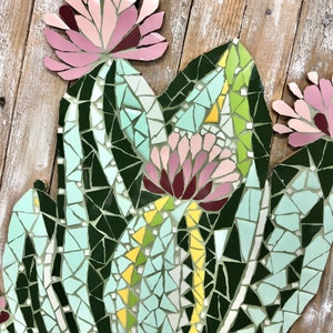 Cactus kunst aan de muur / Mozaïek kunst aan de muur / Mozaïek Home art