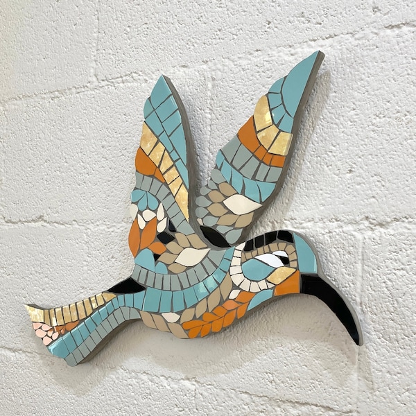 Mosaik Kolibri Wandkunst, Mosaik Kunst Design, Einzigartige Vögel Wandkunst, Tier Wandkunst, Natur Wandkunst, Einzigartiges Geschenk zur Wohnungsgestaltung