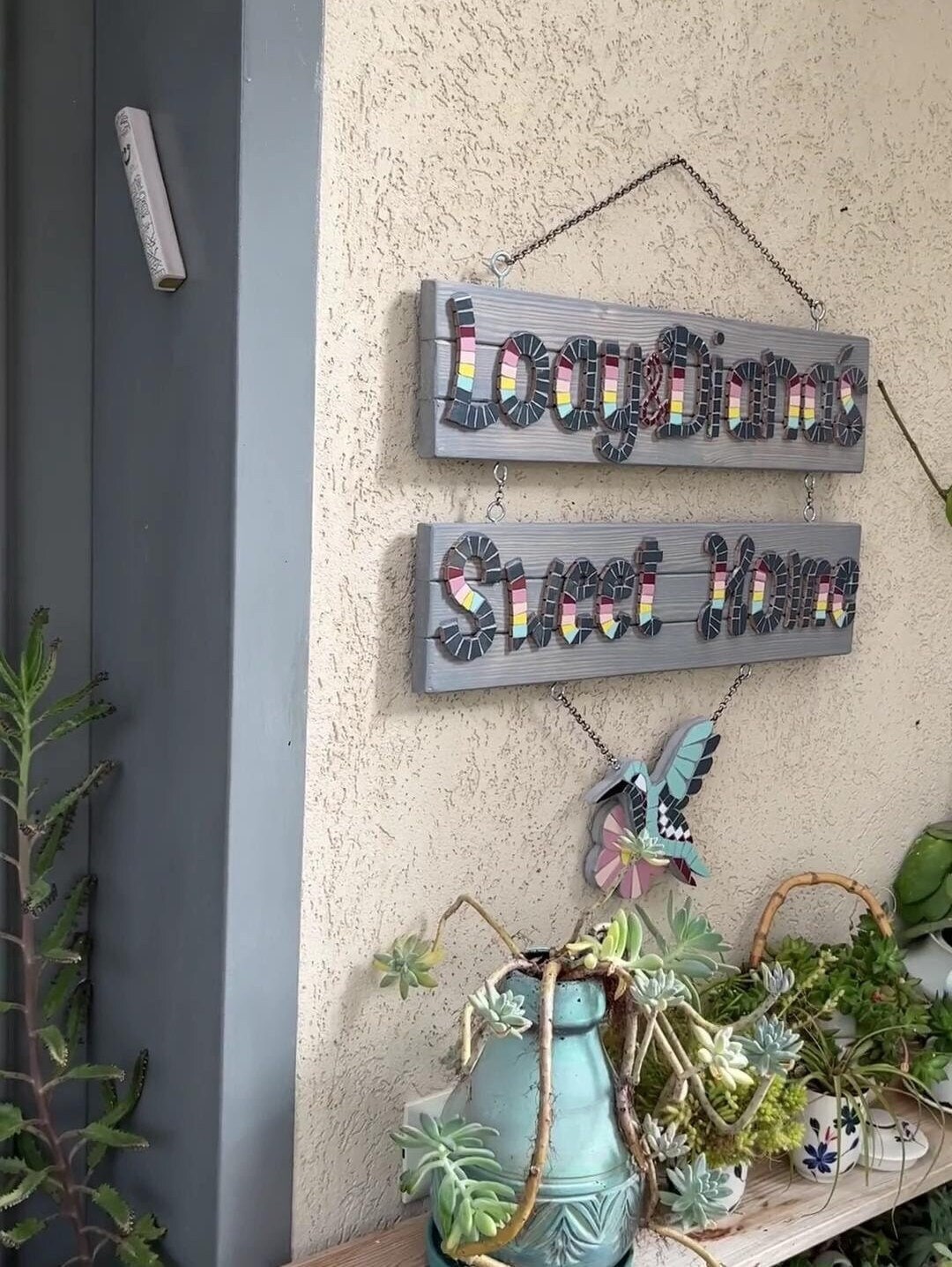 Personalized Sign, Front Door Decor Ideas, Mosaic Art, Front Door Sign ...