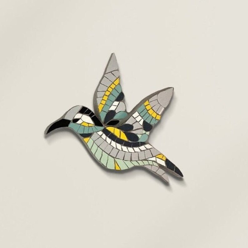 Mosaic Hummingbird Wall Art, Animal Wall Tiles, Mosaic Art Tiles