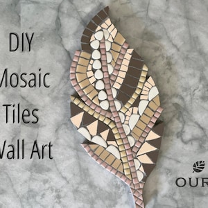 DIY Mosaic Tile Kit, Craft Kit For Adults, DIY Mosaic Tile Wall Art, DIY Pottery Art Kit For Adults, Feather Wall Hanging, Feather Decor