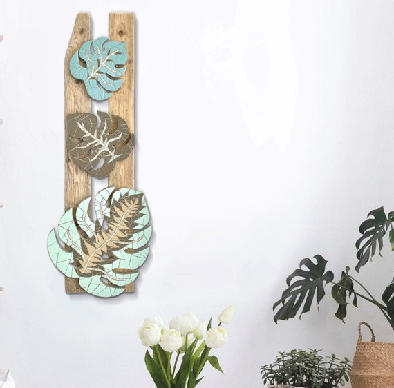 Mosaic Tile Wall Art, Mosaic Wood Artwork, Monstera Leaves Decor, Monstera  Leaves Art, Monstera Leaf Wall Hanging, Palm Leaf Wall Art - Etsy