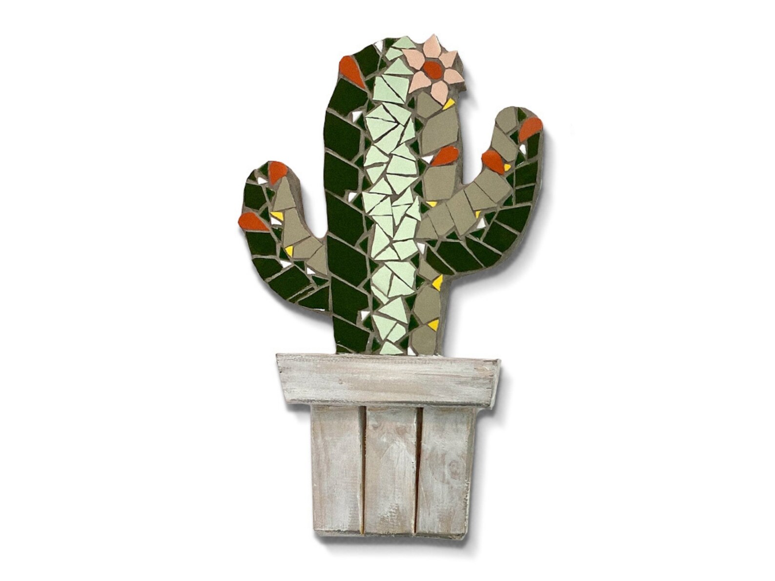 Cactus Mosaic Wall Art Ceramic Tile Mosaic Wall Art Kitchen Etsy