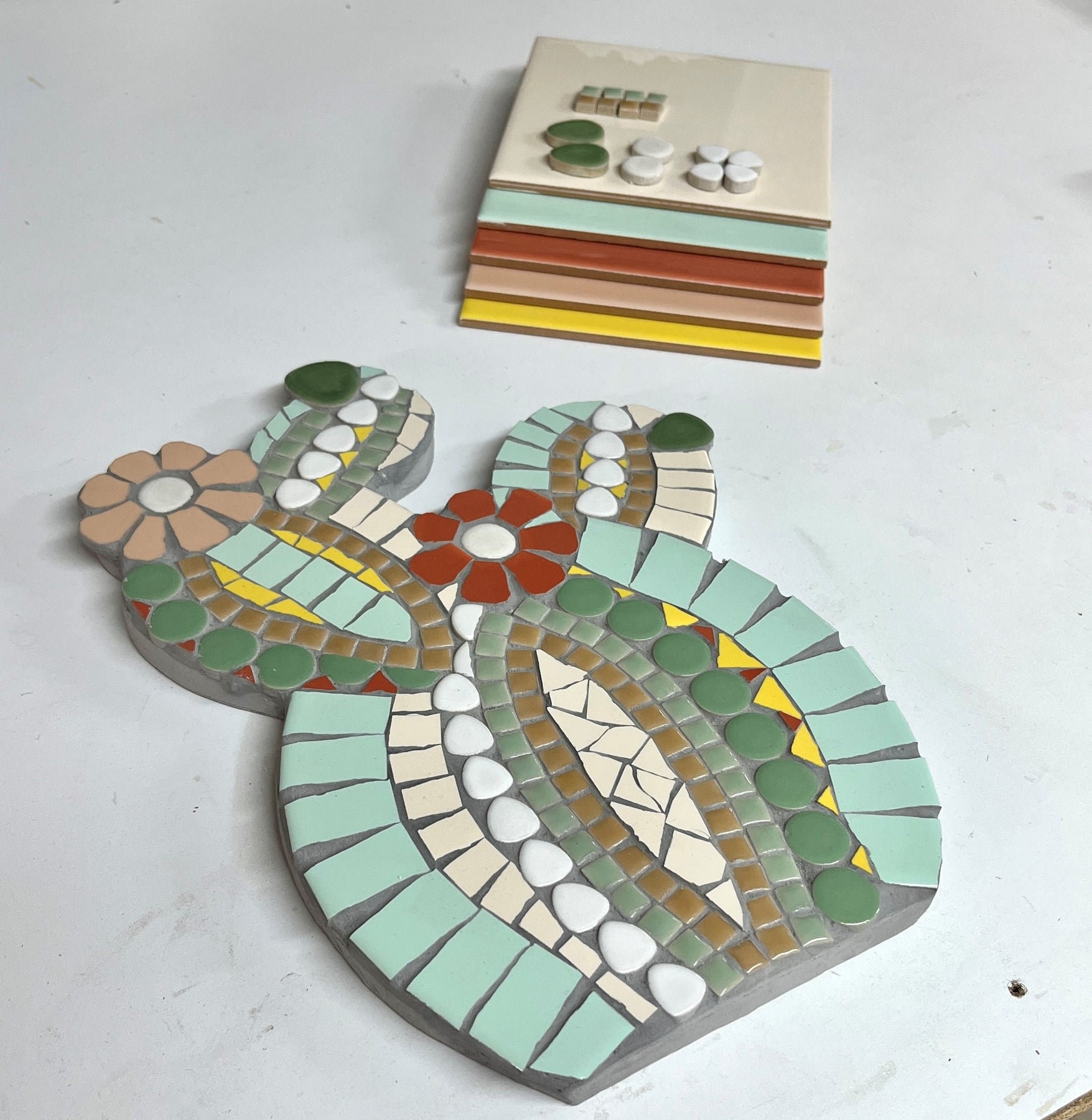DIY Mosaic Kit for Adults, Mosaic Tile Kits, DIY Cactus Wall Art