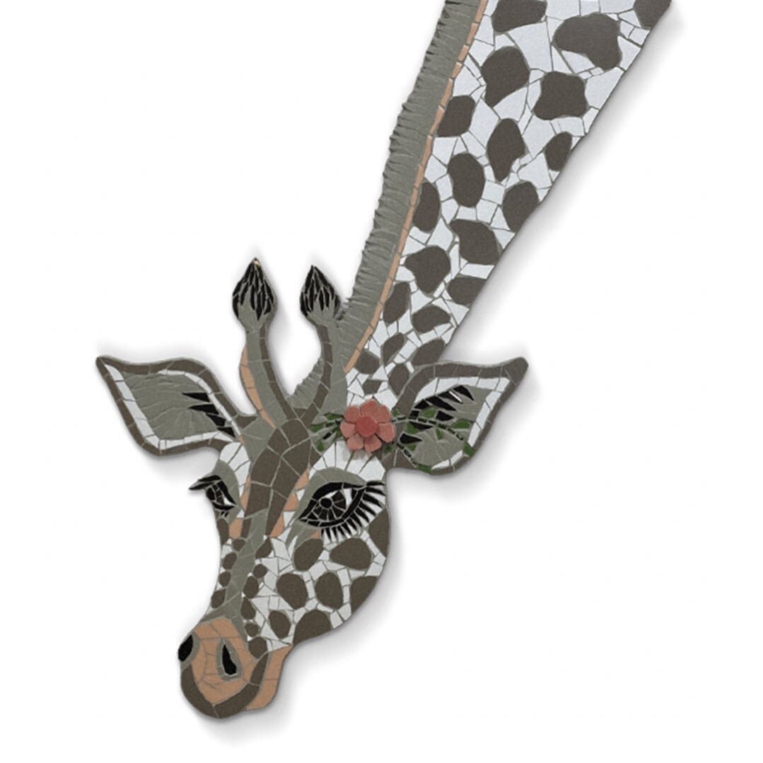 Ceramic Mosaic Animal, Giraffe Decoration, Mosaic Portrait, Large 3d