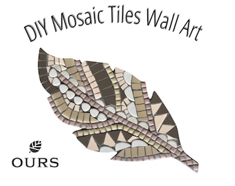 DIY mozaïek tegel kit voor volwassenen, knutsel kit voor volwassenen, kunst kits voor volwassenen, mozaïek veren art kit, diy veren decor, hobby kit voor volwassenen