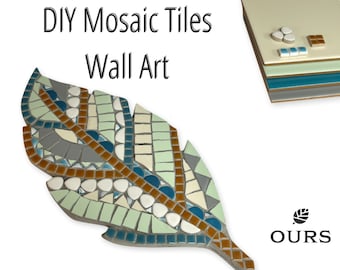 DIY Mosaic Tile Kit For Adults, Mosaic Art Kit, Adult Hobby Set, Craft Set For Adults, DIY Mosaic Feather Wall Art, DIY Pottery Tile Kit