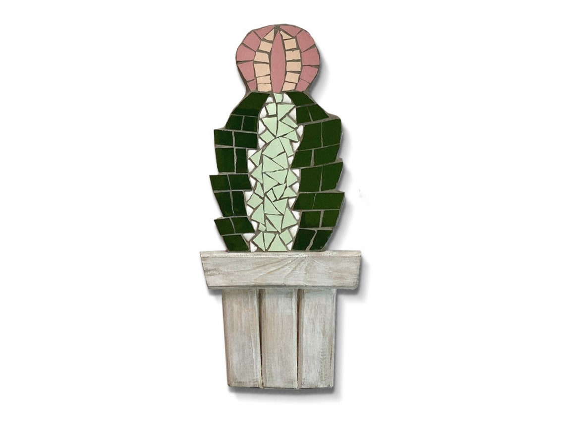 Cactus Mosaic Wall Art, Ceramic Tile Mosaic Wall Art, Kitchen Wall