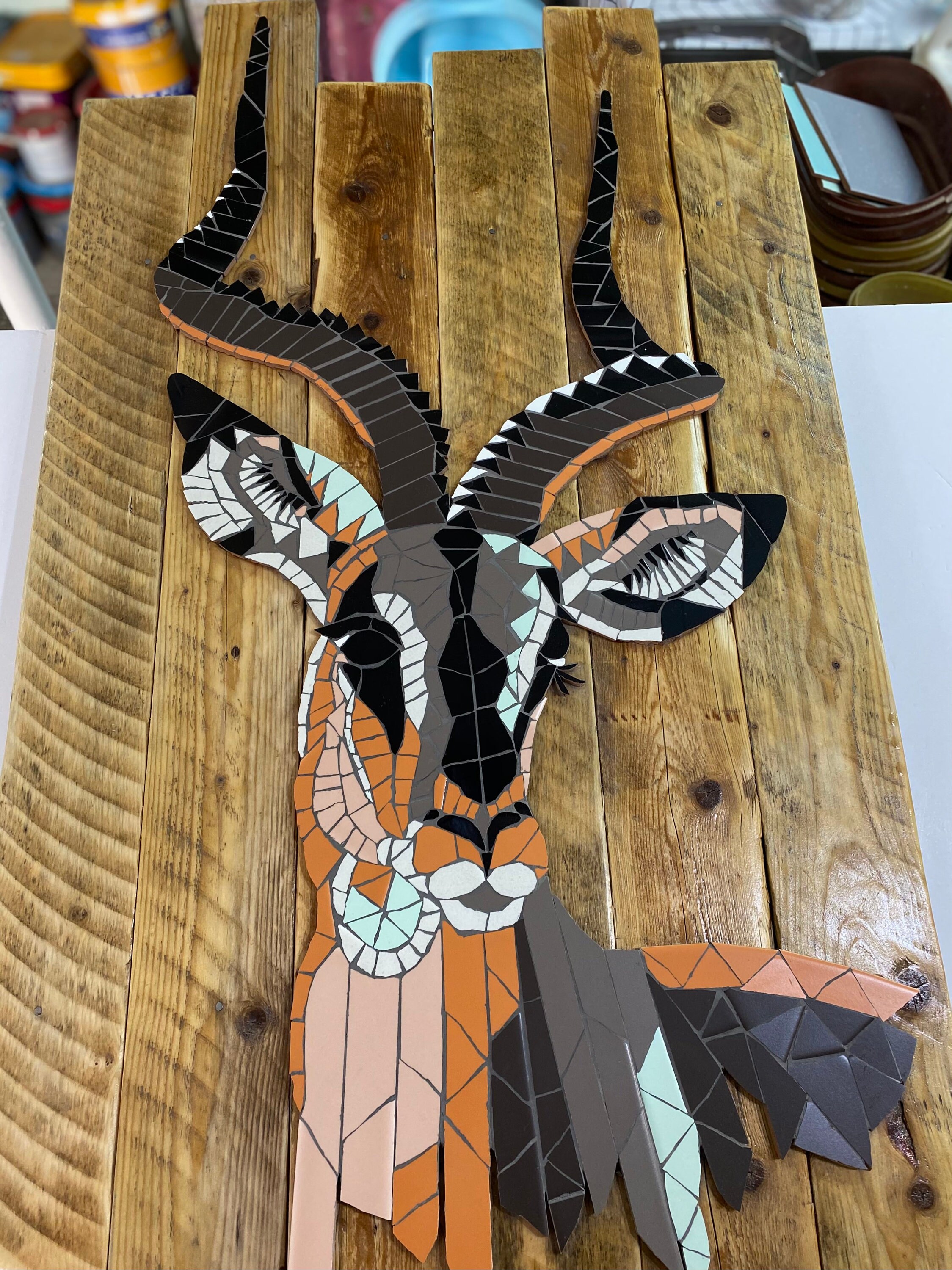 Deer wall decor / Mosaic wall art / Animal painting Etsy