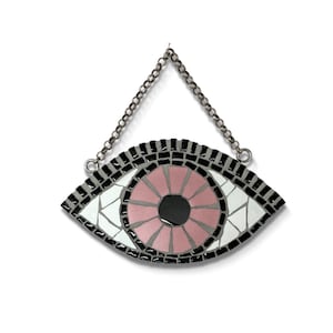 Evil Eye Mosaic Wall Art, Pink Wall Art, Third Eye Wall Decor, Evil Eye Wall Hanging, Evil Eye Decor, Living Room Wall Art, Outdoor Wall Art