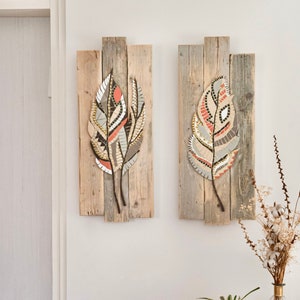 Turquoise Mosaic Feather Wall Art, Mosaic Feather Painting On Wood, Framed Boho Wall Art, Boho Mosaic Painting, Native Wall Decor image 9