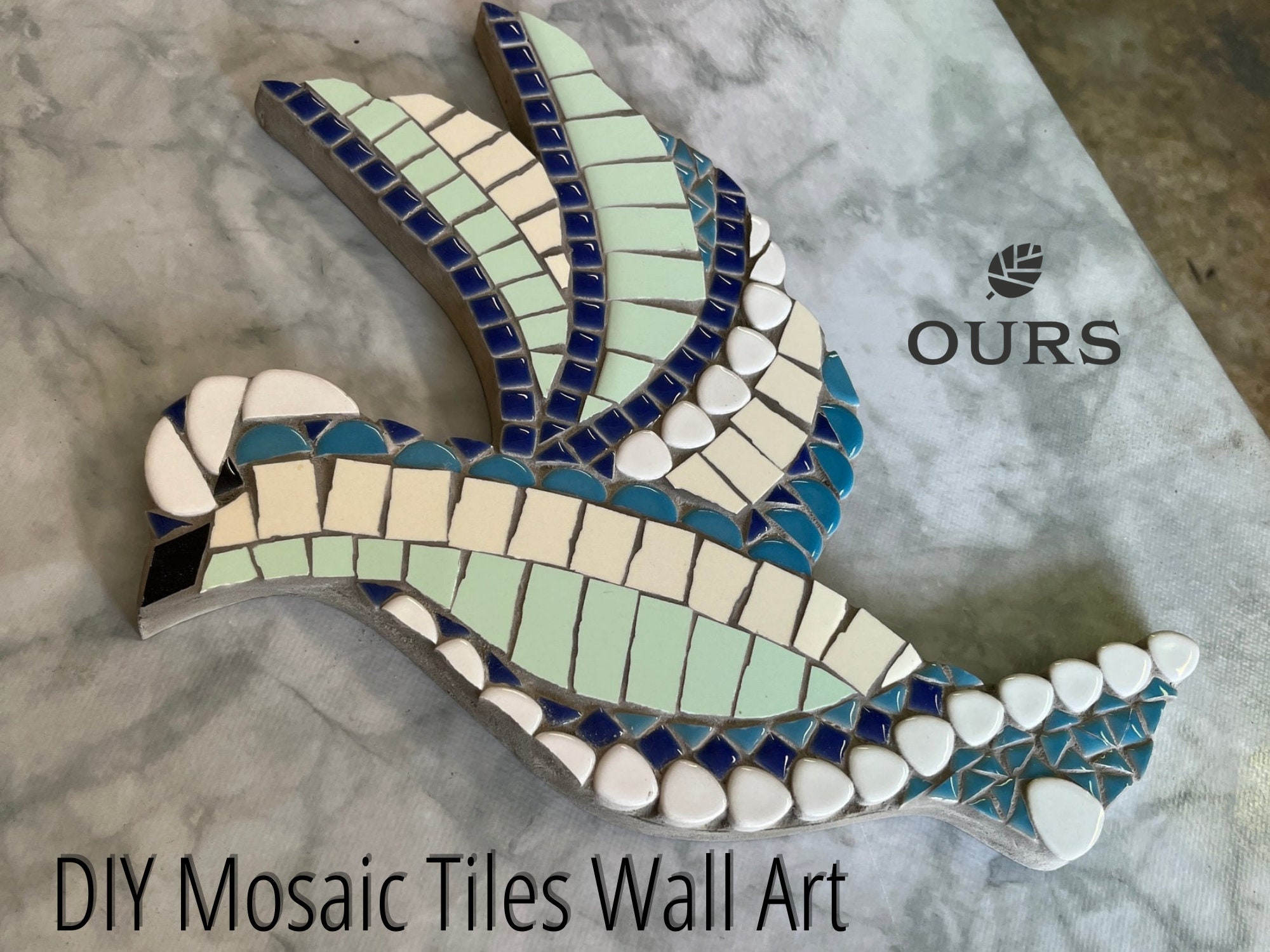DIY Mosaic Tiles, Craft Kit for Adults, DIY Pottery Kit, Mosaic Feather Art,  Art Gifts for Adults, Craft Boxes, Activity Kits for Adults 