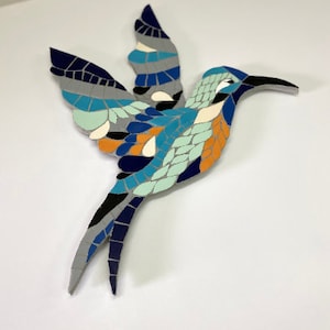 Mosaic Hummingbird Wall Art, Mosaic Wall Decor, Colorful Wall Art, Mosaic Wall Hanging, Living Room Decor, Bird Wall Art, Unique Home Art