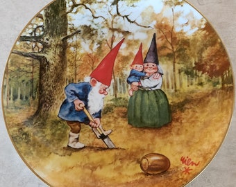 vintage Rien Poortvliet Gnome collection édition limitée assiette en porcelaine anniversaire plantation Legends of the Gnomes